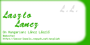 laszlo lancz business card
